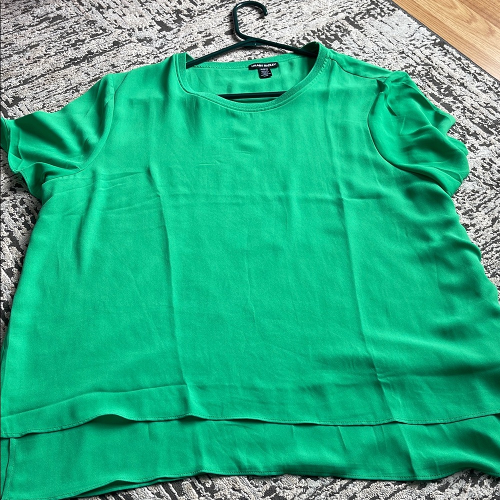 Hilary Radley Vibrant Green Short Sleeve Top